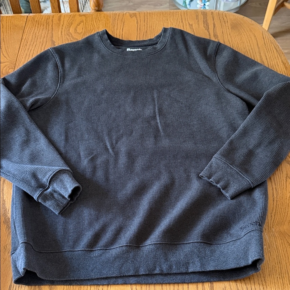 Bench Men's Crewneck Sweater — Charcoal Gray Size Large